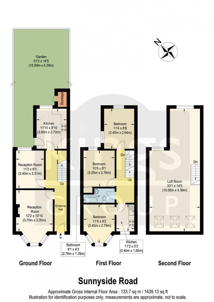 Floorplan for Sunnyside Road, London