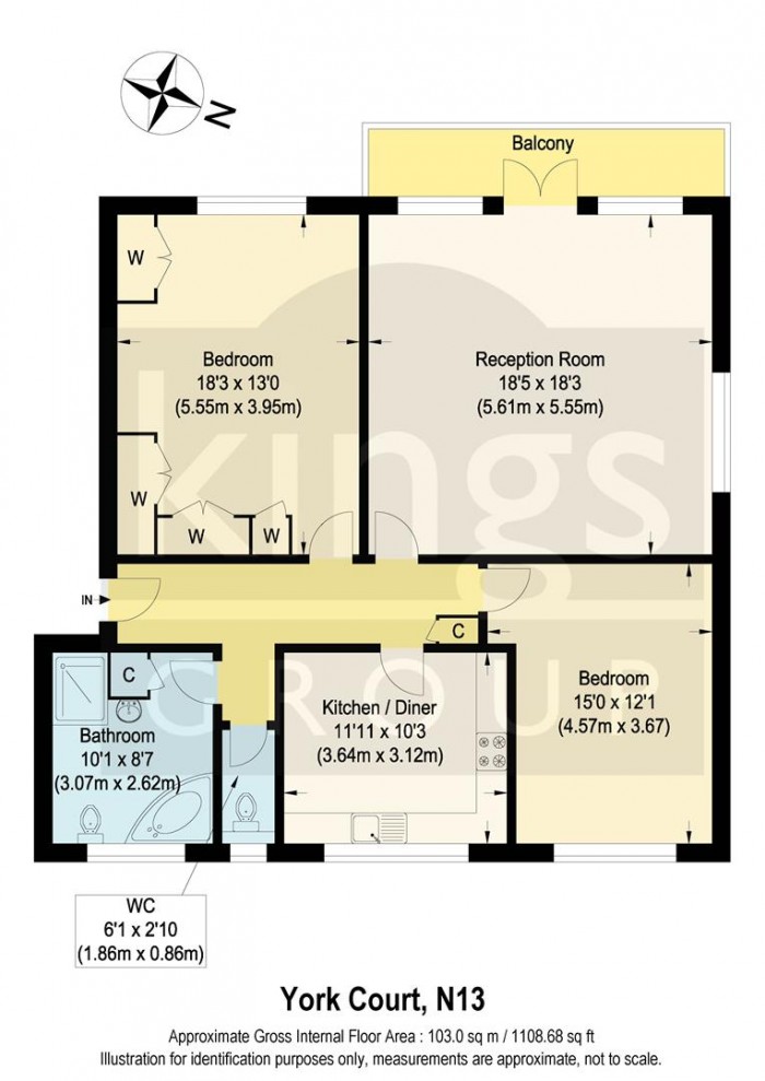 Floorplan for York Court, Aldermans Hill