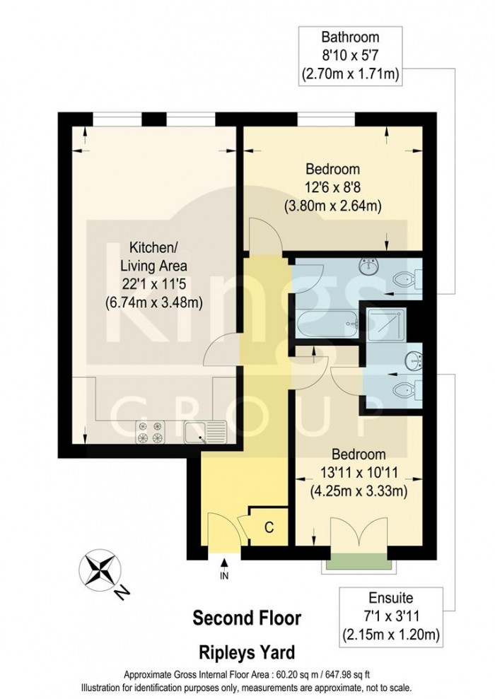 Floorplan for Ripleys Yard, Turners Hill, Cheshunt, Waltham Cross