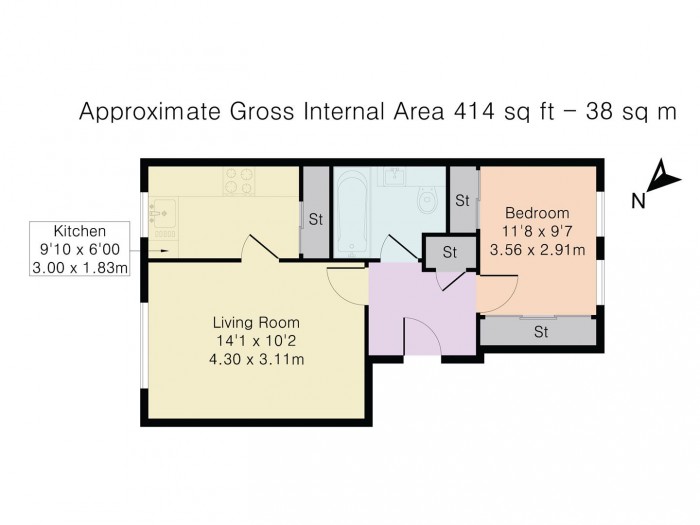 Floorplan for Kirkland Drive, Enfield