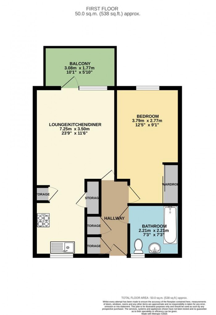 Floorplan for Wells Apartment, Walthamstow