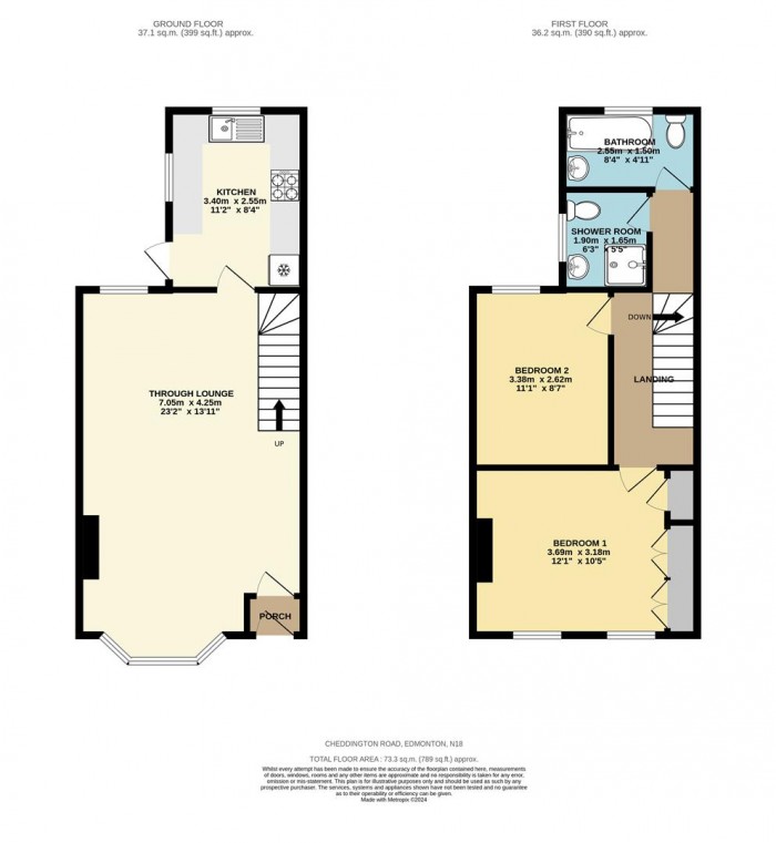 Floorplan for Cheddington Road, Edmonton