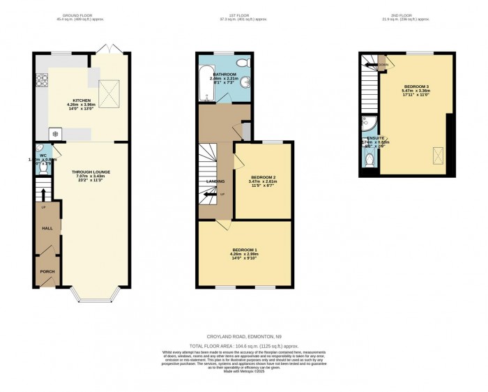 Floorplan for Croyland Road, Edmonton, N9