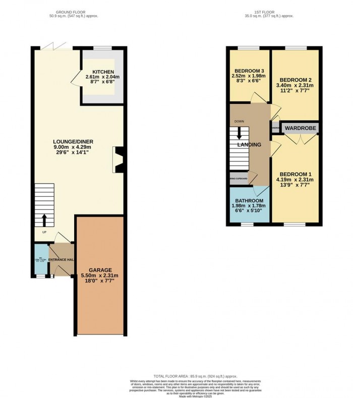 Floorplan for Archers Close, Hertford