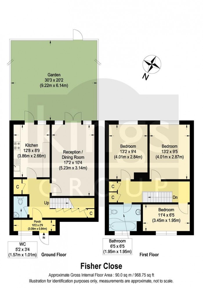 Floorplan for Fishers Close, Waltham Cross