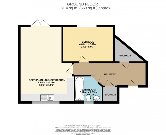 Floorplan for Gladwin Way, Harlow