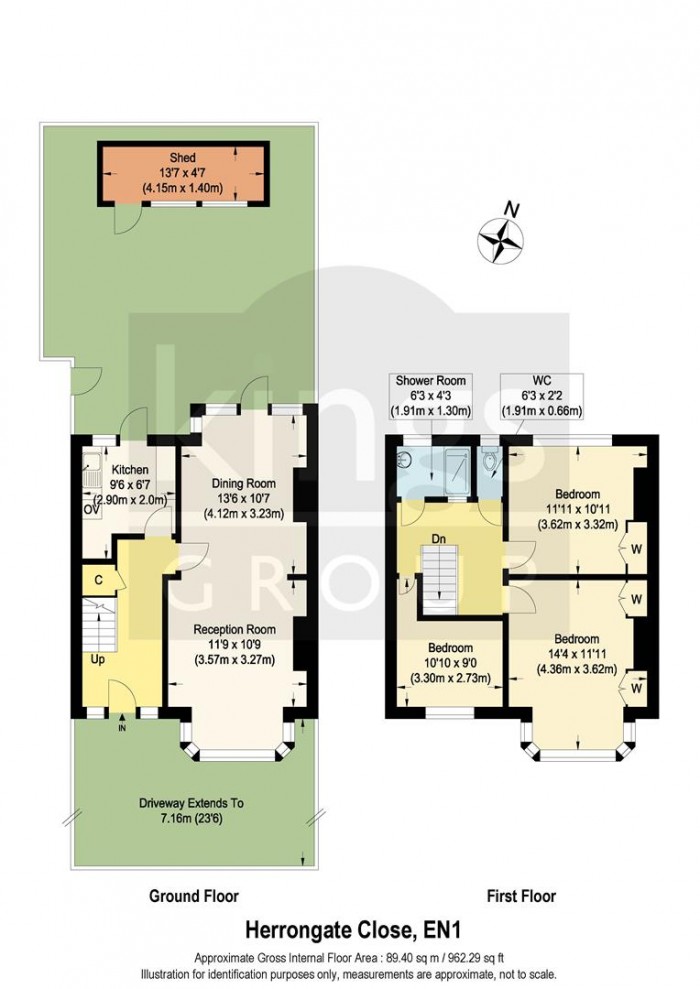 Floorplan for Herrongate Close, Enfield