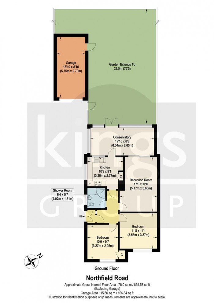 Floorplan for Northfield Road, Waltham Cross