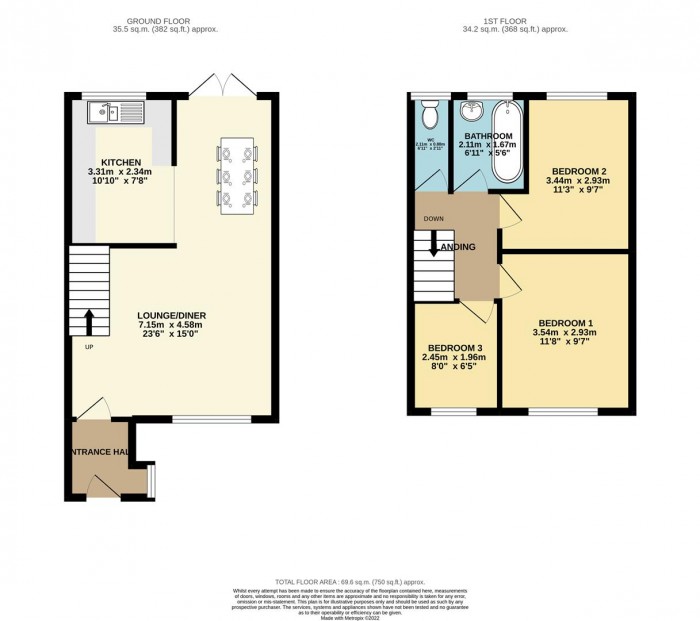 Floorplan for Peacocks, Harlow