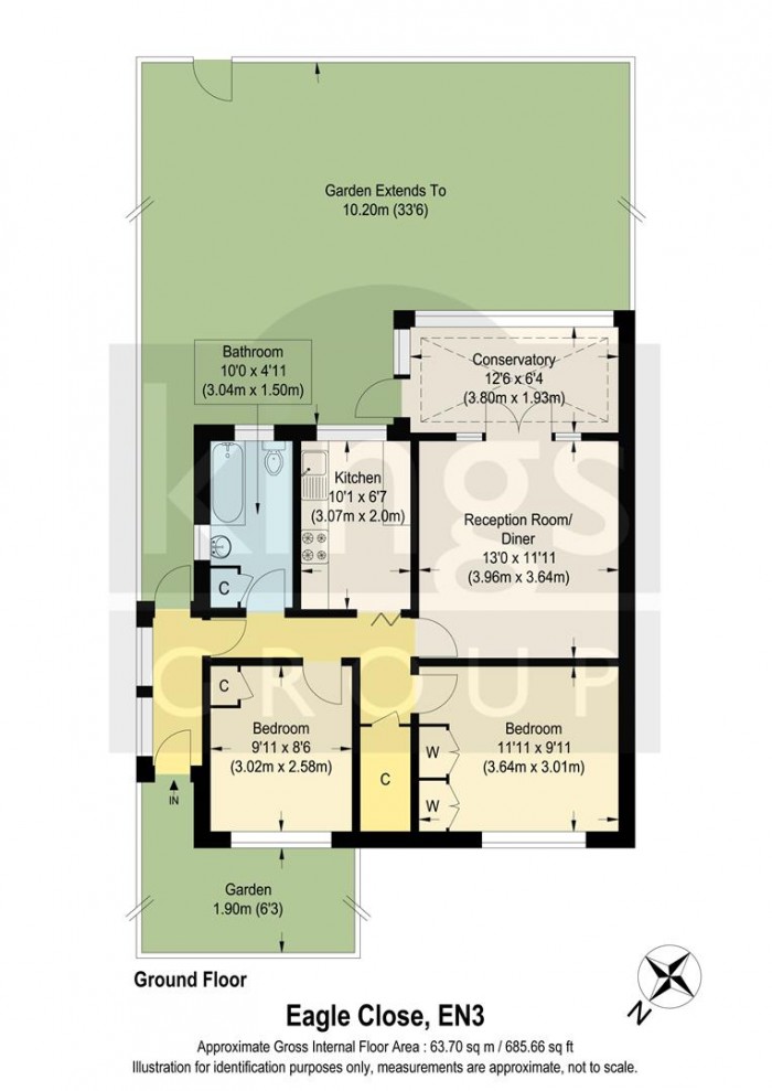 Floorplan for Eagle Close, Enfield