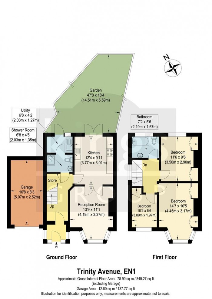 Floorplan for Trinity Avenue, Enfield