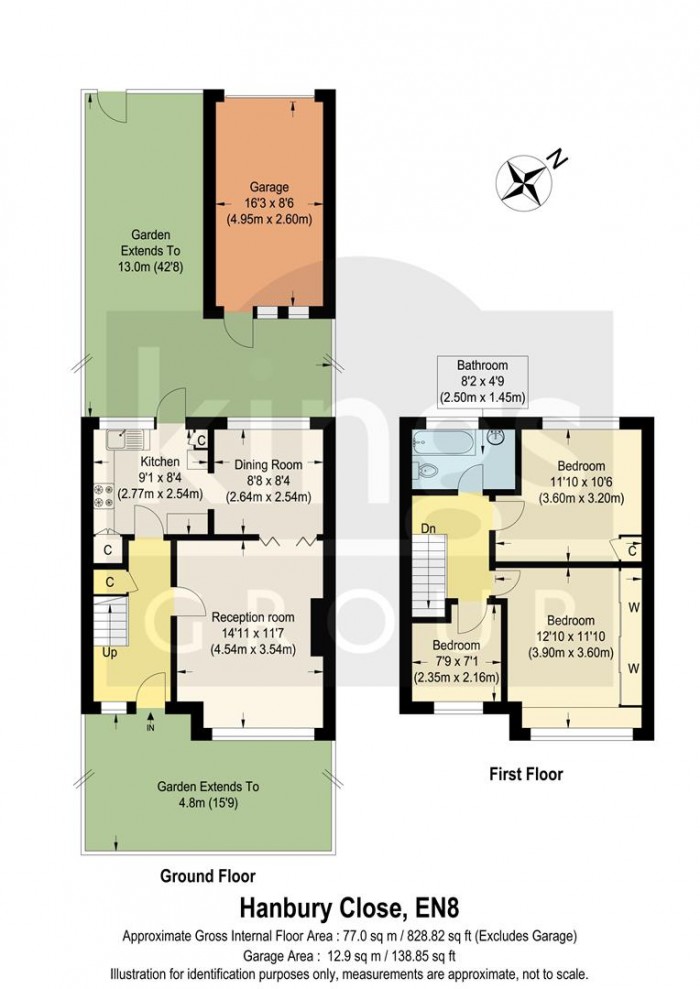 Floorplan for Hanbury Close, Cheshunt, Waltham Cross