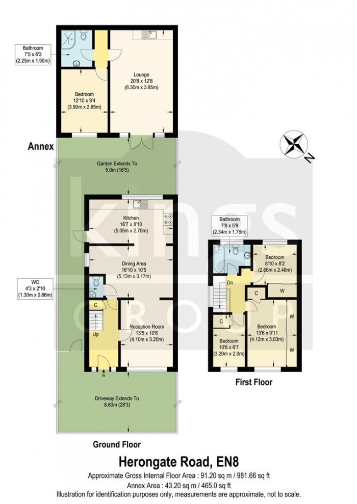 Floorplan for Herongate Road, Cheshunt, Herts, EN8